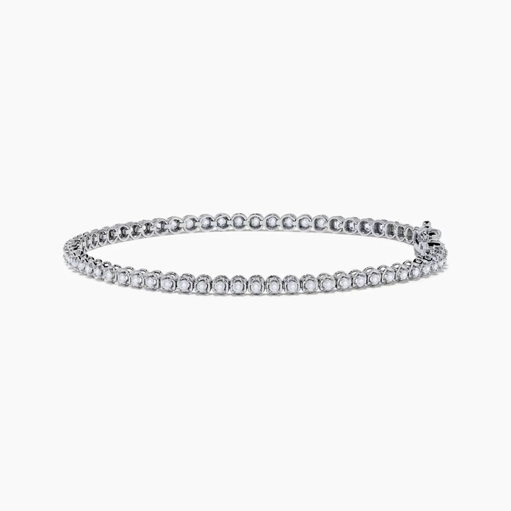 3ct Natural Diamond Tennis Bracelet in 18K White Gold